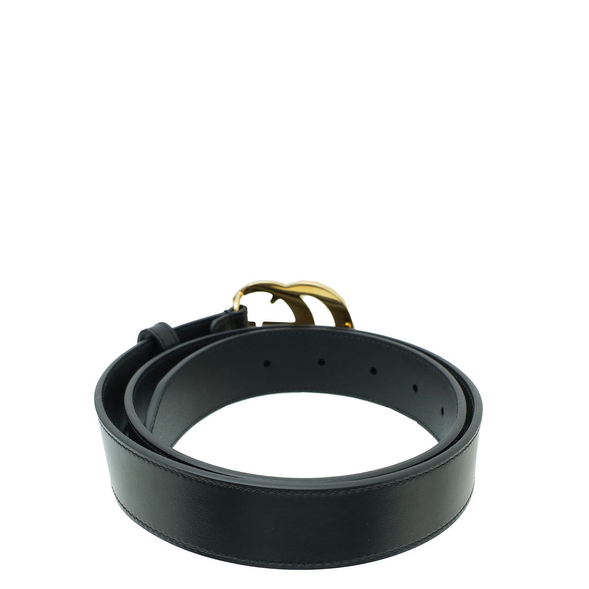GG Marmont Leather black belt with shiny buckle GUCCI GG MARMONT LEATHER BELT WITH SHINY BUCKLE – Luxury  main image 3