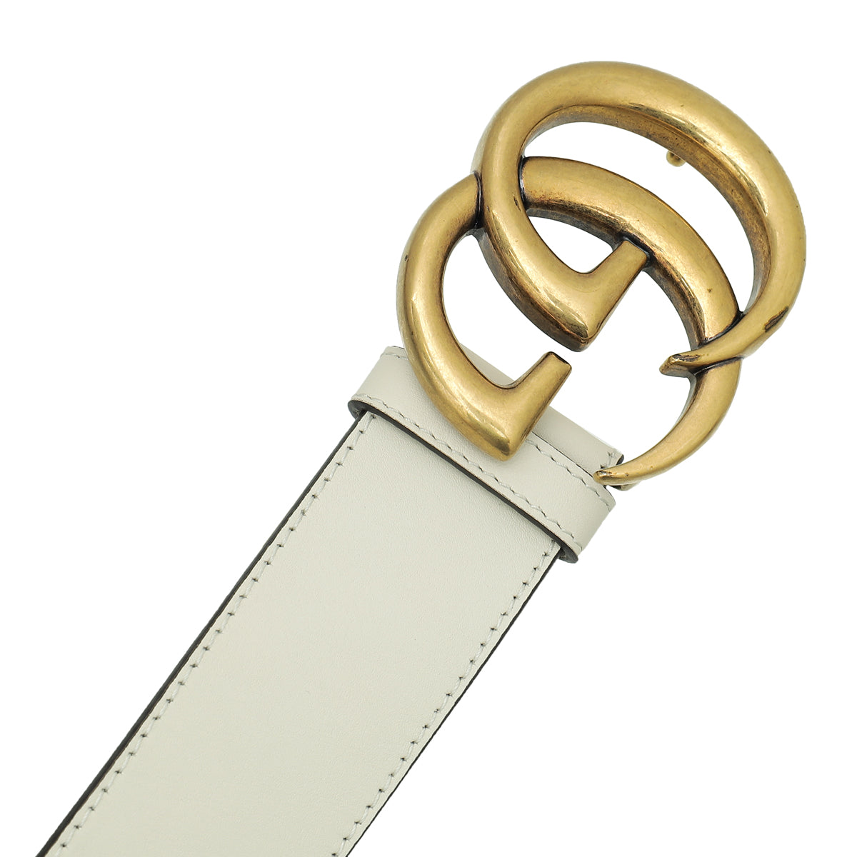 Gucci Ivory Double G Buckle Belt 34 – THE CLOSET
