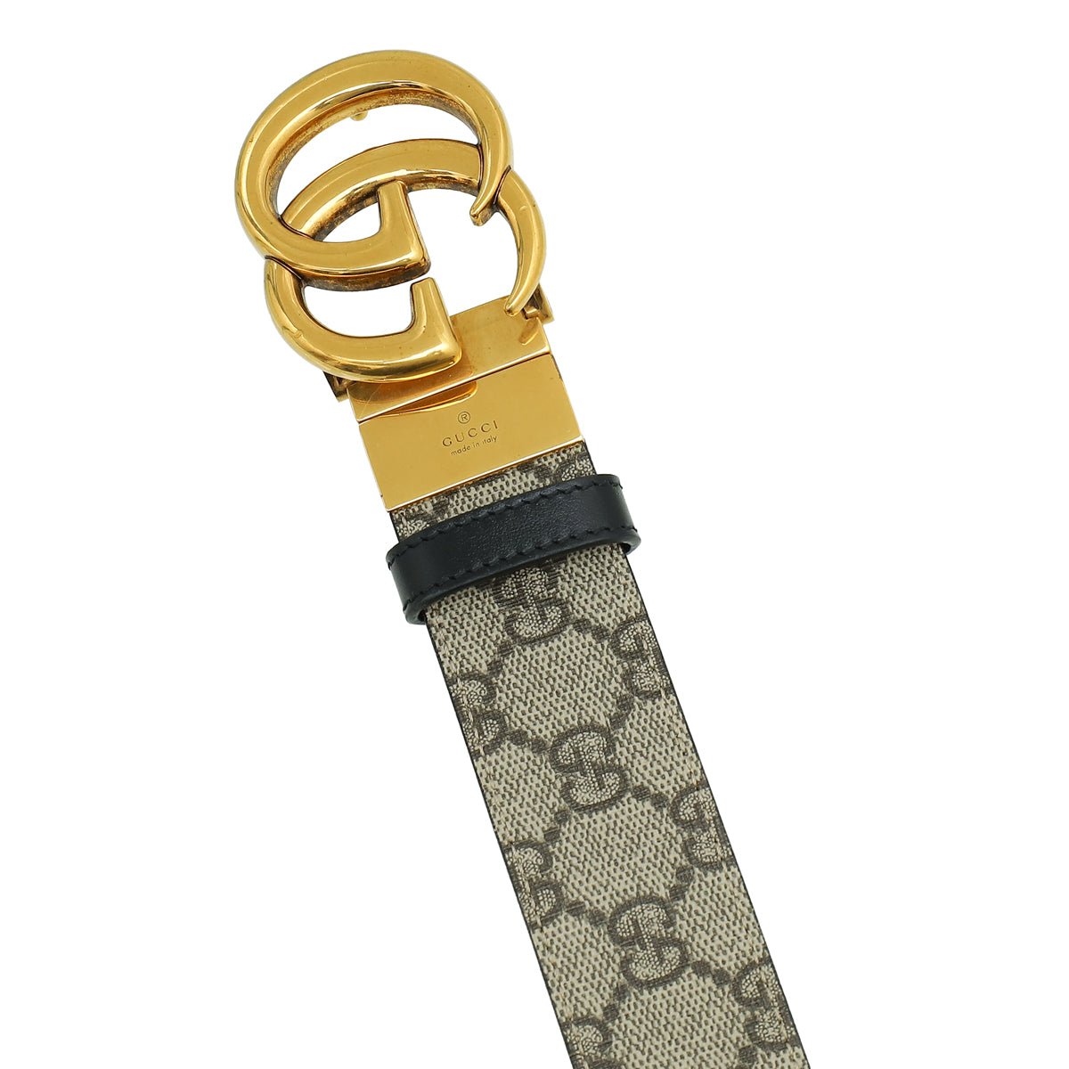 Gucci Women\'s Tricolor Belt with Gold GG Buckle GUCCI Reversible leather and printed coated-canvas belt  main image 4