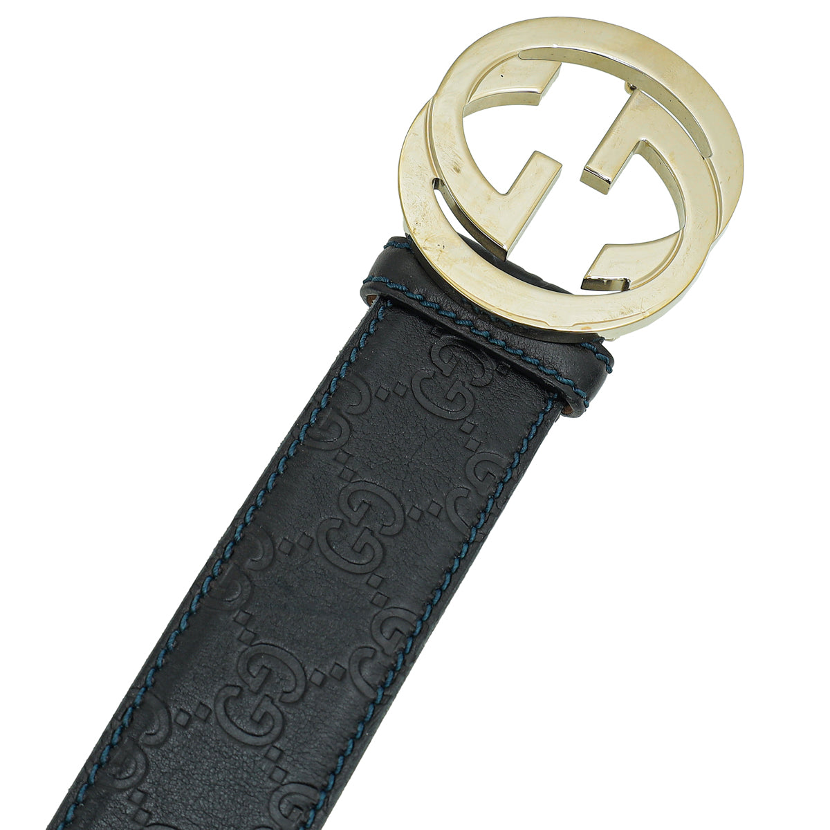 Gucci Black Guccissima Interlocking G Buckle Belt 34 – THE  display picture 3