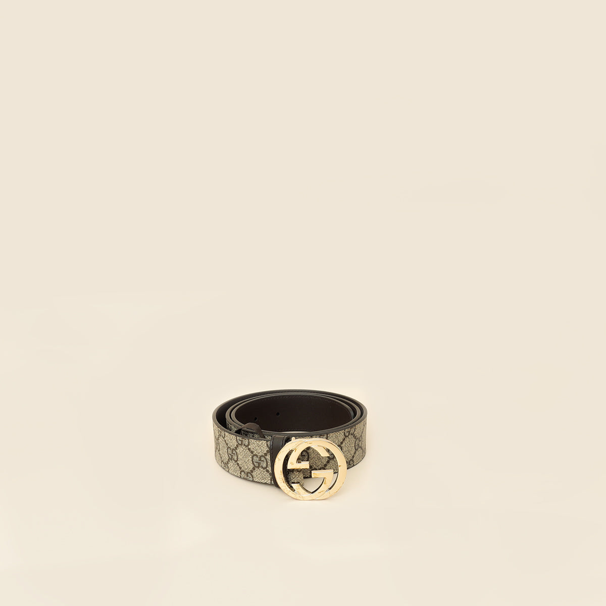 Gucci Belt Interlocking GG Gold Buckle Gucci Monogram Interlocking G Belt 85 34 Dark Brown 1846227  main image 2