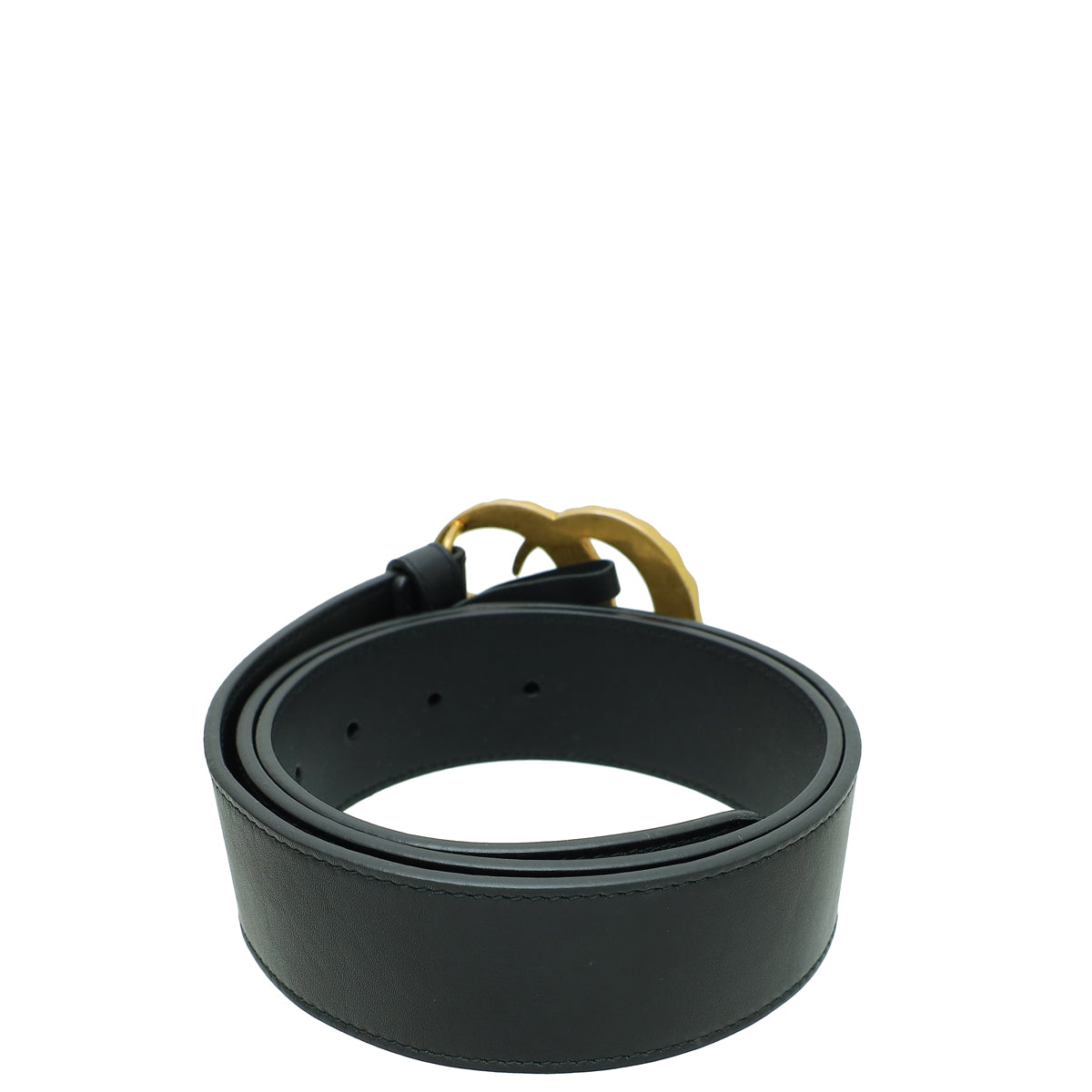 Gucci black leather double G pearl buckle Gucci Black Leather Double Pearl G Buckle Belt main image 2