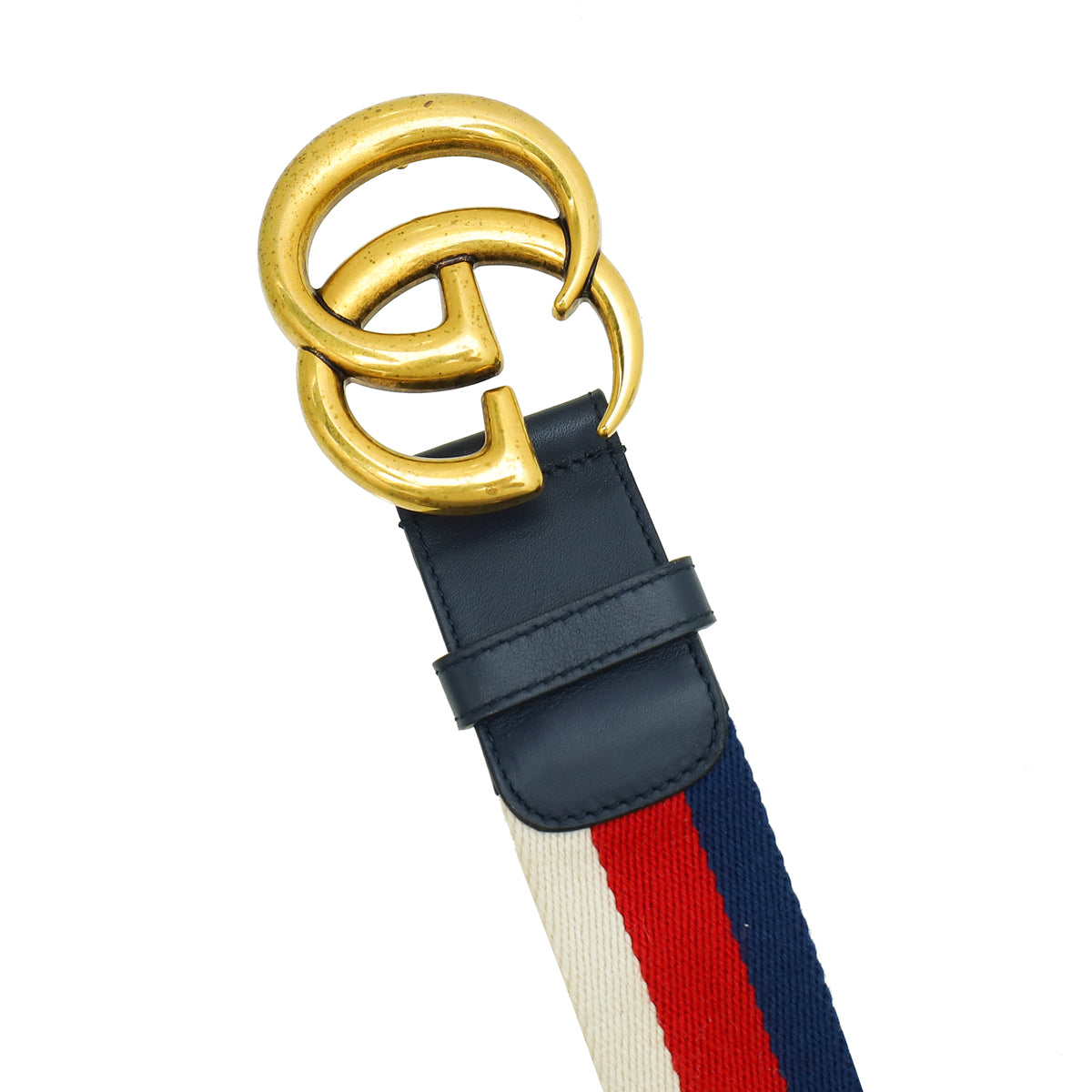 Gucci Double GG buckle Web Belt Gucci Web Elastic Belt With Torchon Double G Buckle in Red  main image 2