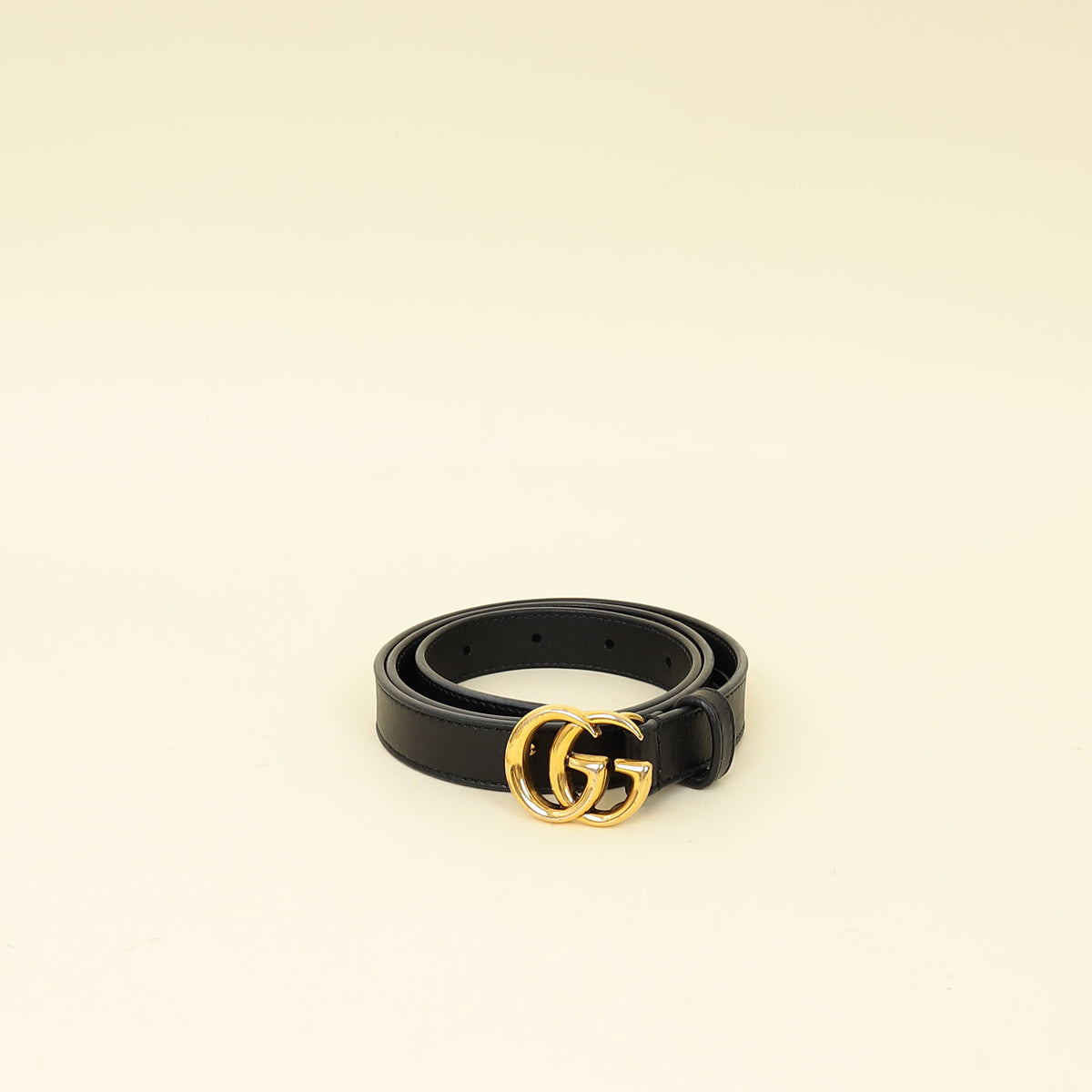 Gucci Gold and Black Marmont Belt GUCCI GG Marmont Thin Belt in Black | Size 85/34 – More Than  main image 2
