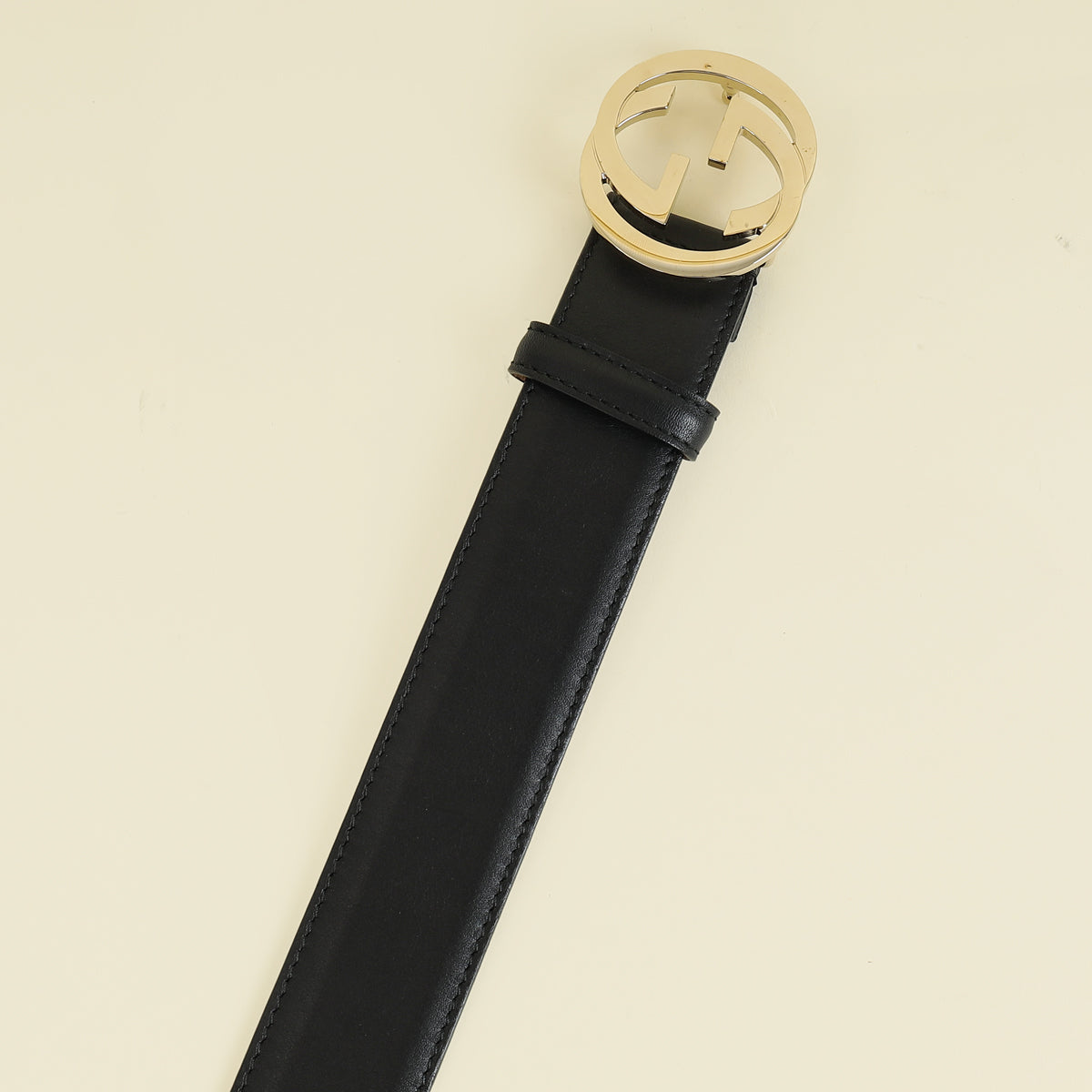 Gucci Black Interlocking G Buckle Belt 36 – THE CLOSET display picture 3