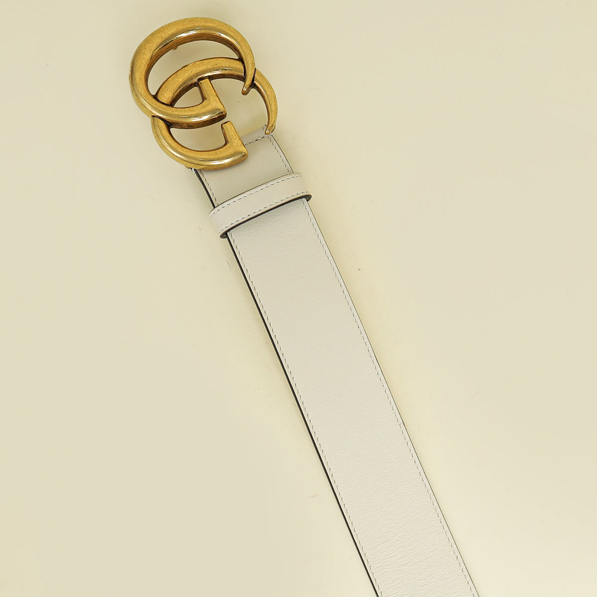 Gucci White Double G Wide Belt 32 – THE CLOSET