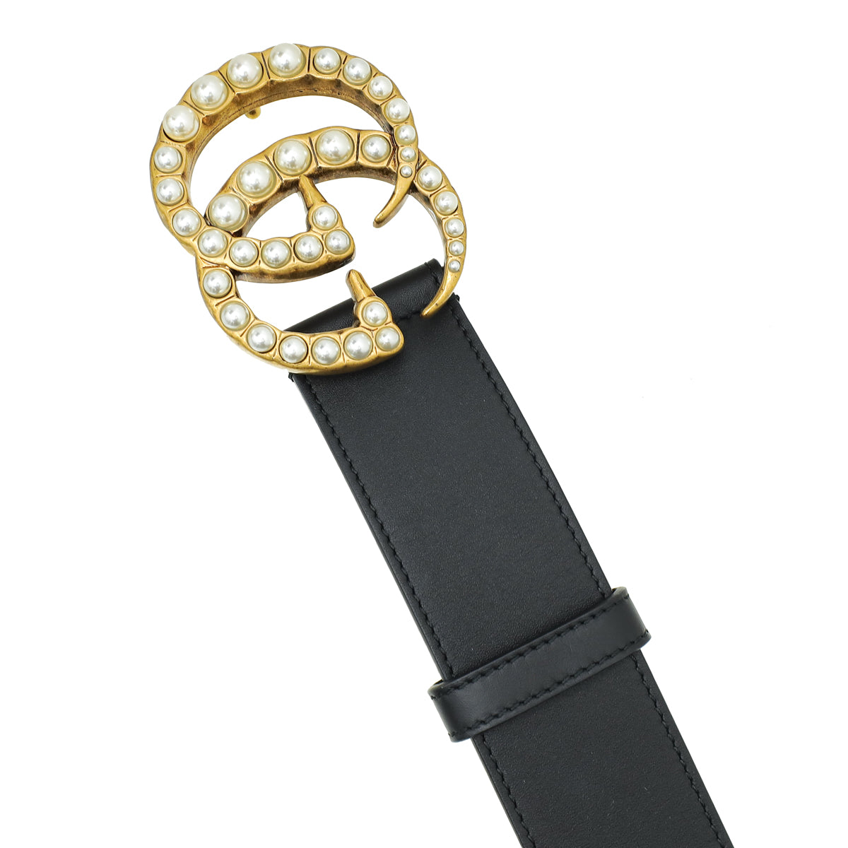 Gucci Black GG Pearl Buckle Belt 34 – THE CLOSET