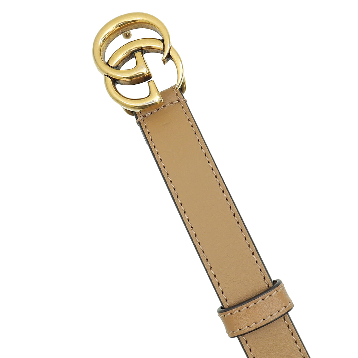 Authentic Gucci GG Marmont Leather Thin Belt with Brass Gold “GG” Buckle 80/32 Gucci - GG Marmont Black Leather Wide Belt - Size 80/32  main image 3
