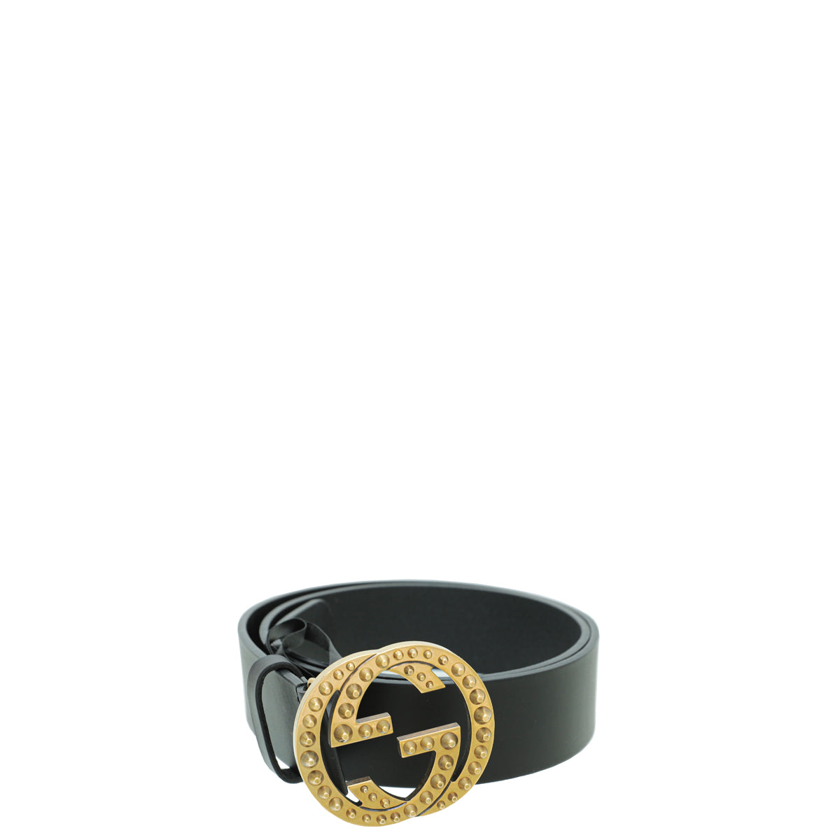 Gucci Black Studded Interlocking G Belt 38 – THE CLOSET