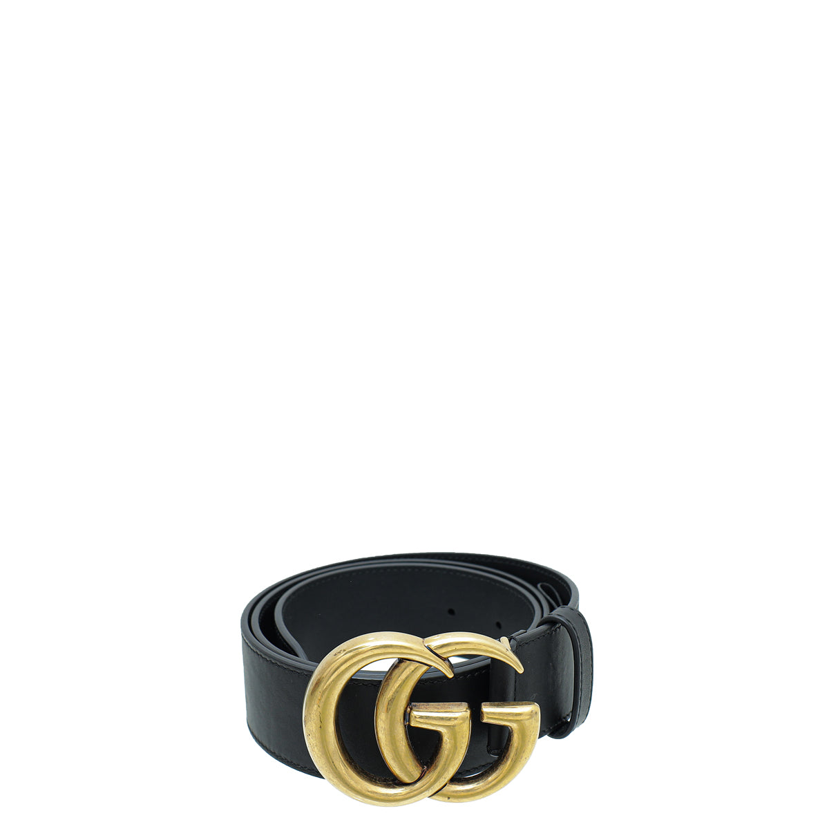 Gucci 2015 Re Edition Wide Leather Belt Gg Double Marmont Black 400593 85/34 GUCCI Double G Buckle Leather Belt Black 400593 Size 95.38 main image 4