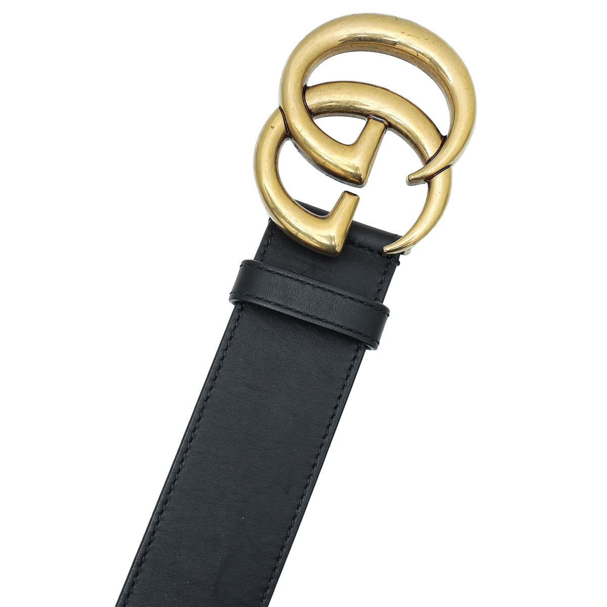 Gucci 2015 Re Edition Wide Leather Belt Gg Double Marmont Black 400593 85/34 GUCCI Double G Buckle Leather Belt Black 400593 Size 95.38 main image 2