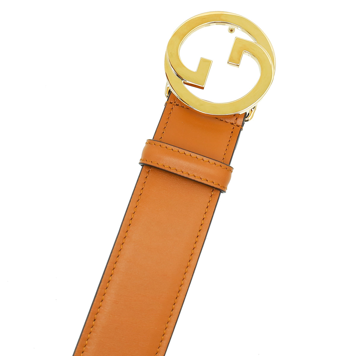 Gucci Tan Interlocking G Blondie Wide Belt 30 – THE CLOSET display picture 1
