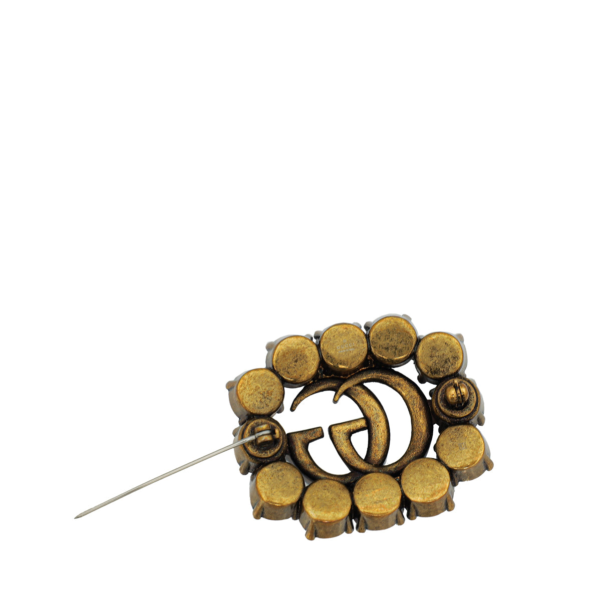 Gucci Gold GG Crystal Brooch – THE CLOSET