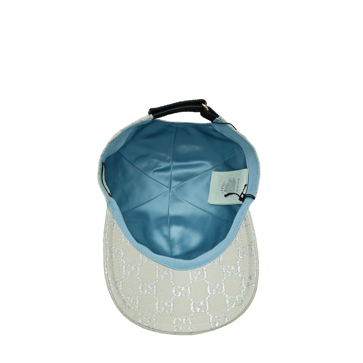 Gucci Metallic Light Grey GG Lame Rush Large Baseball Hat  display picture 1