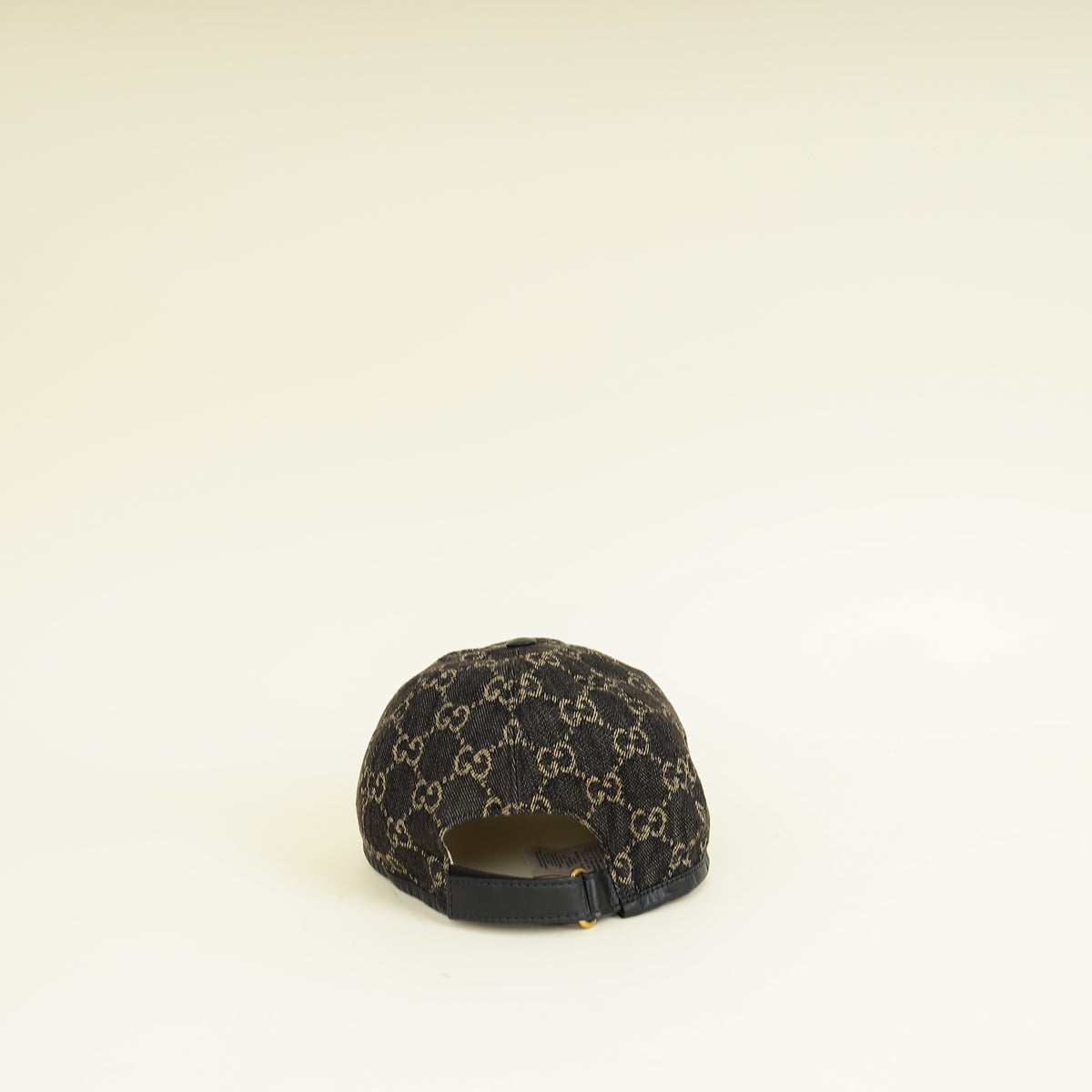 Gucci Black and Gold Cap Gucci X SEGA Calfskin GUCCY Stars Baseball Hat XL Black Gold  main image 4