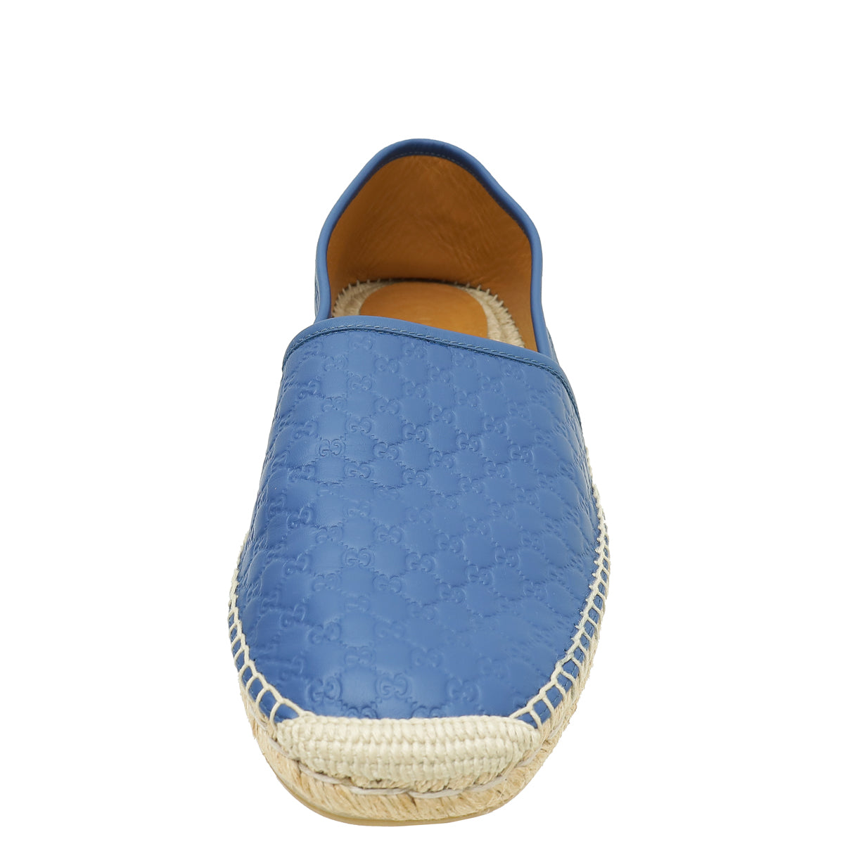 Gucci Blue Espadrille Flats Gucci Blue & Ivory Washed Organic GG Jacquared Denim Flat  main image 4