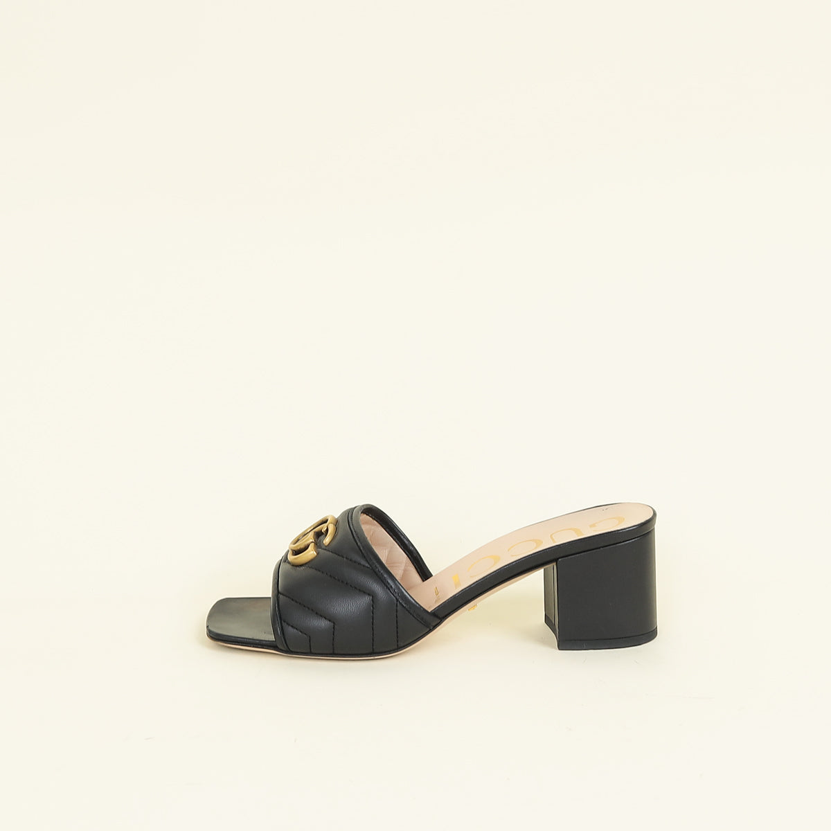 Women’s GUCCI Black Double-Buckle Slide Sandals Gucci Double G Logo Leather Slides - Black Sandals, Shoes  main image 2