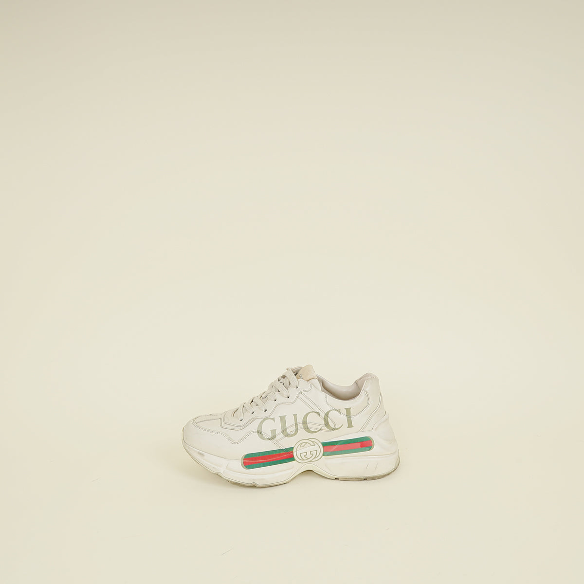 Gucci Ivory Logo Rhyton Sneakers 37 – THE CLOSET