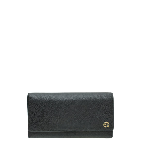 Gucci Black Interlocking GG Continental Wallet