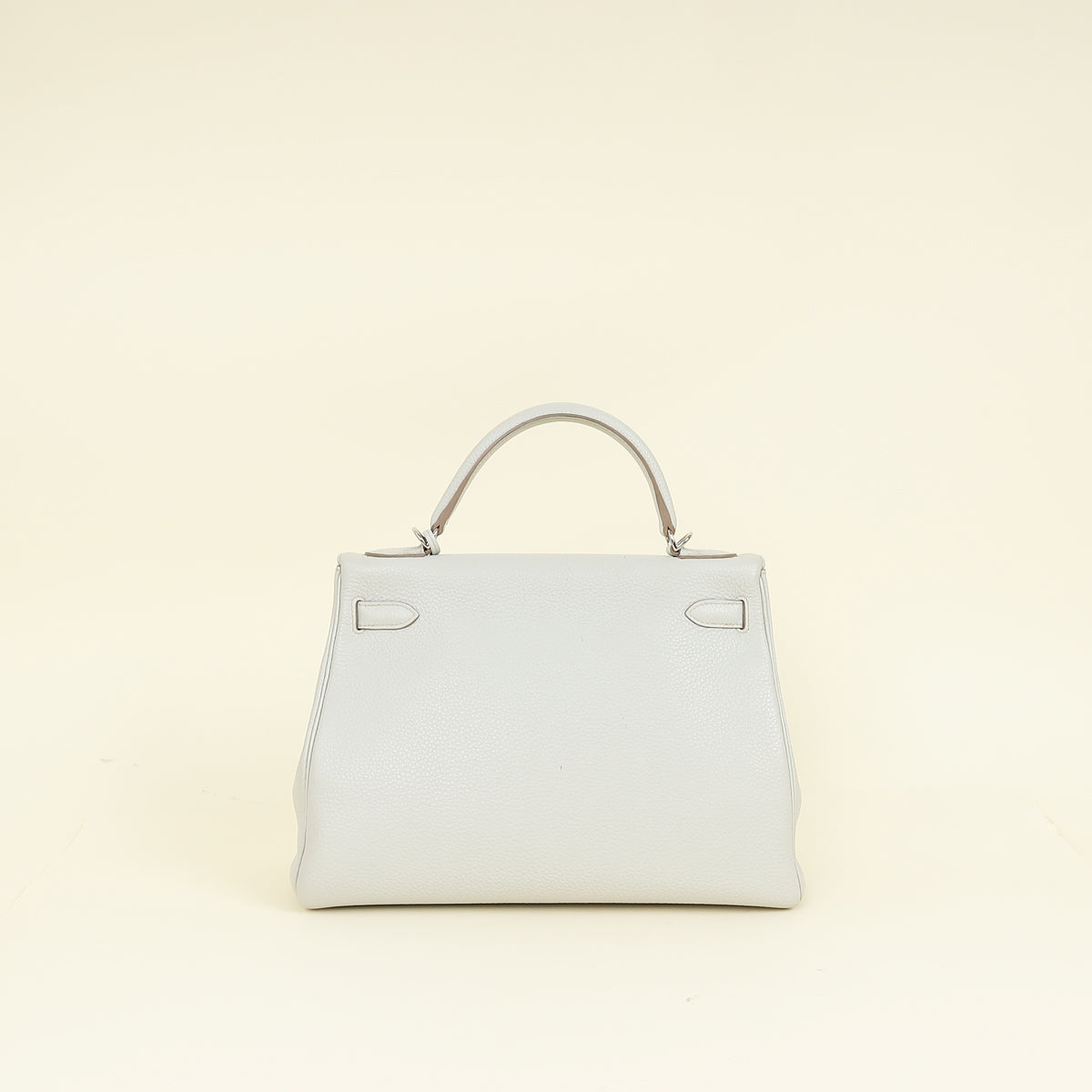 Hermes Gris Perle Retourne Kelly 32 Bag w/ Toile Sangle Strap