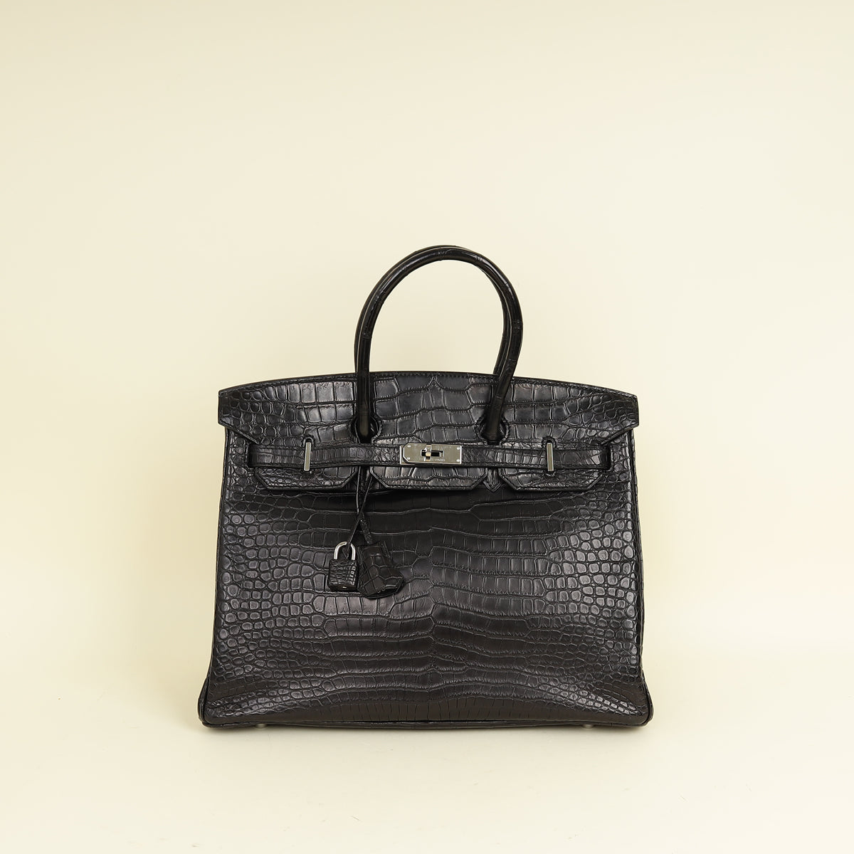 Hermes Noir Matte Porosus Crocodile Birkin 35 Bag – THE CLOSET