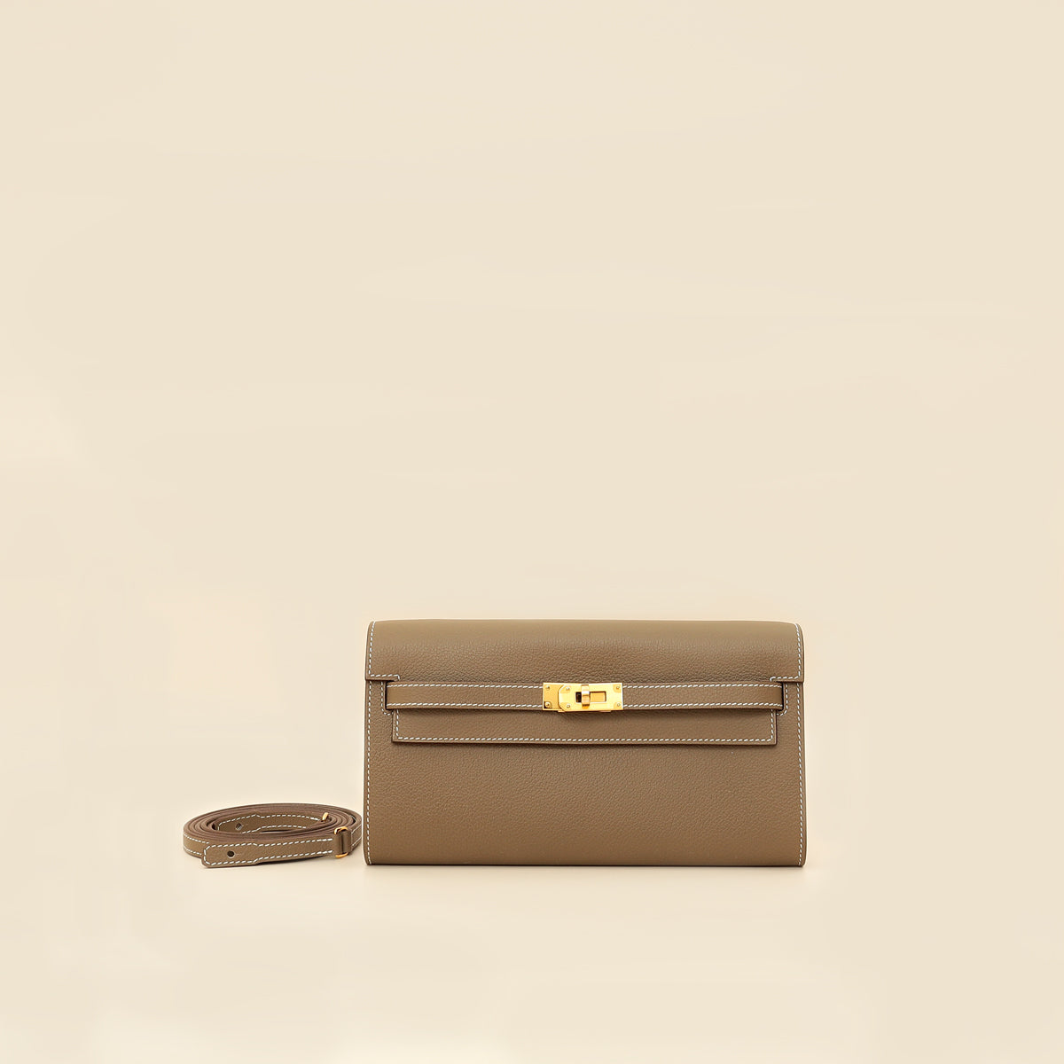 Hermes Etoupe Kelly To Go Evercolor Wallet – THE CLOSET display picture 1