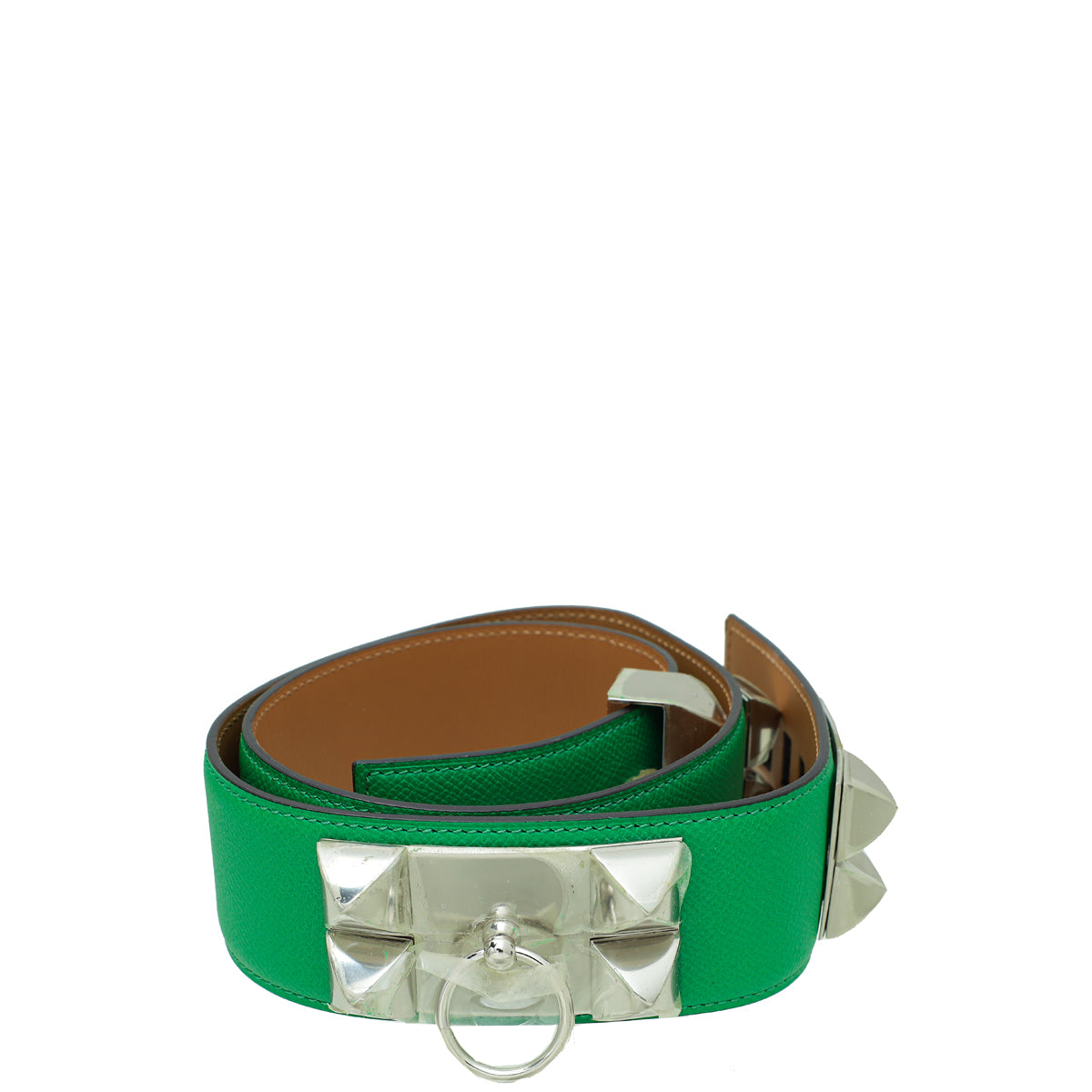 Hermes Bamboo Green Collier De Chien 50 Belt THE CLOSET