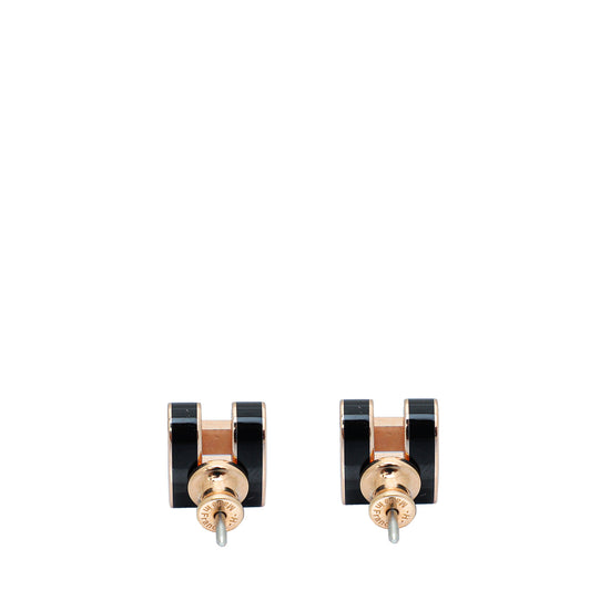 Hermes Noir Pop H Mini Earrings
