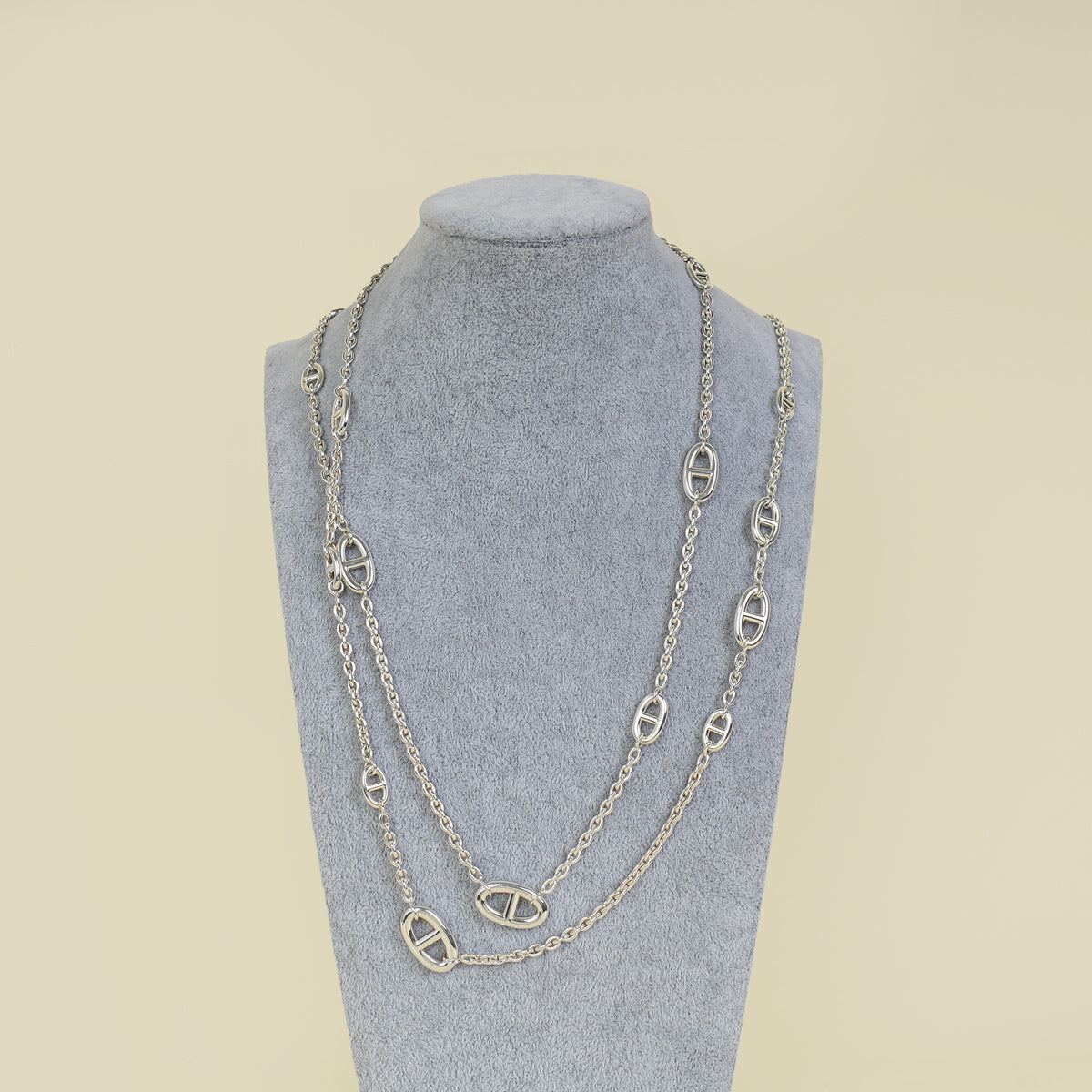 Hermes Sterling Silver Farandole Long Necklace 160 – THE CLOSET