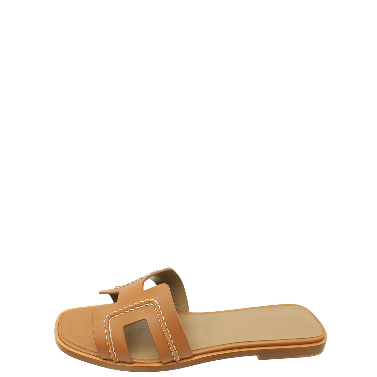 Hermes Gold Oran Stitched Detail Sandal 37 – THE CLOSET