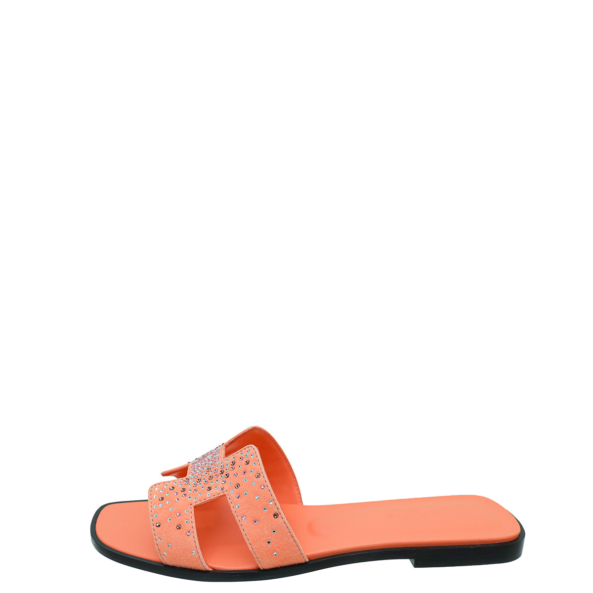 Hermes Orange Joey Goatskin Crystal Oran Sandal 39.5