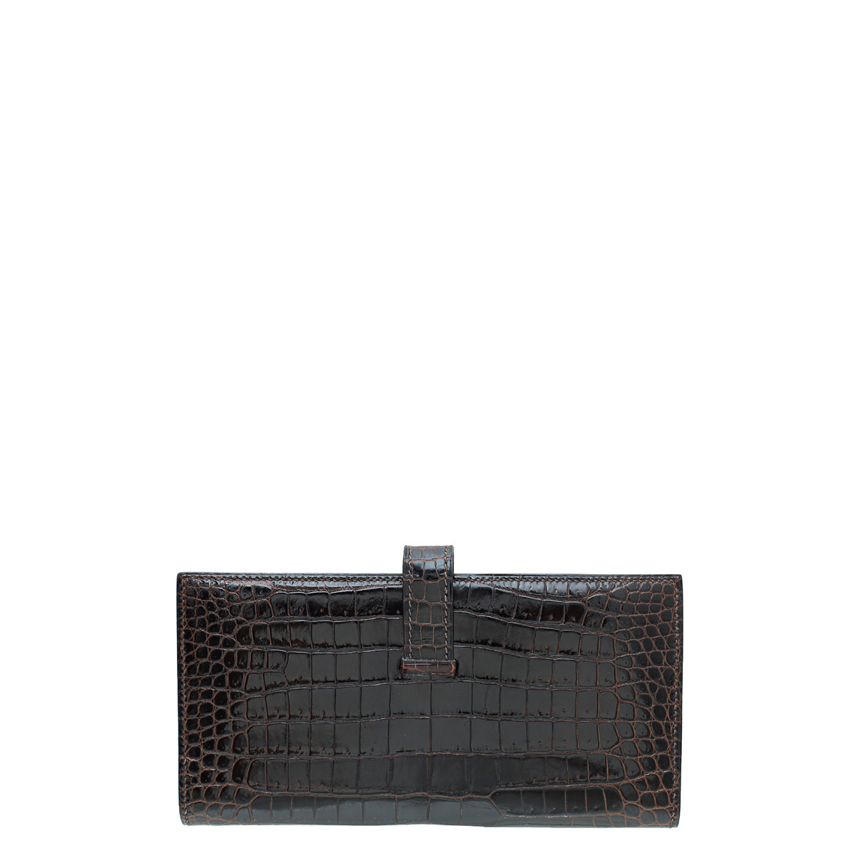 Hermes Havane Shiny Porosus Crocodile Diamond Bearn Wallet – THE