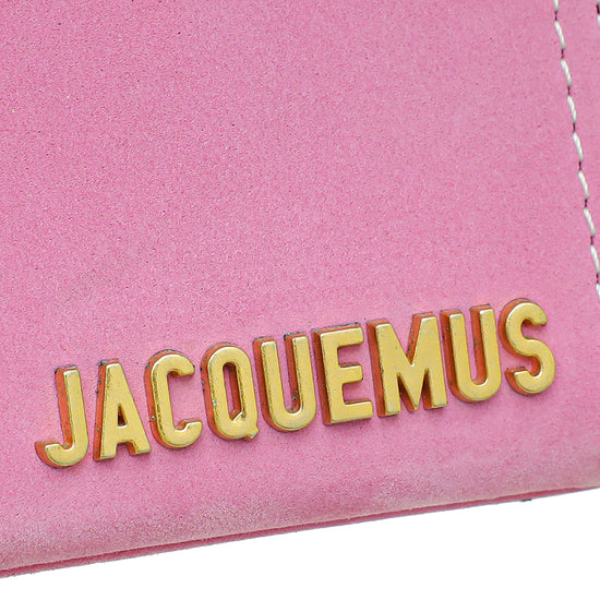 Jacquemus Pink Suede Le Porte Lunettes Triangle Bag