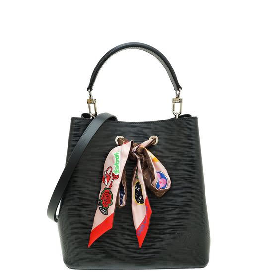 Louis Vuitton Noir NeoNoe Bag W/ Twilly & KeyRing Bag Charm