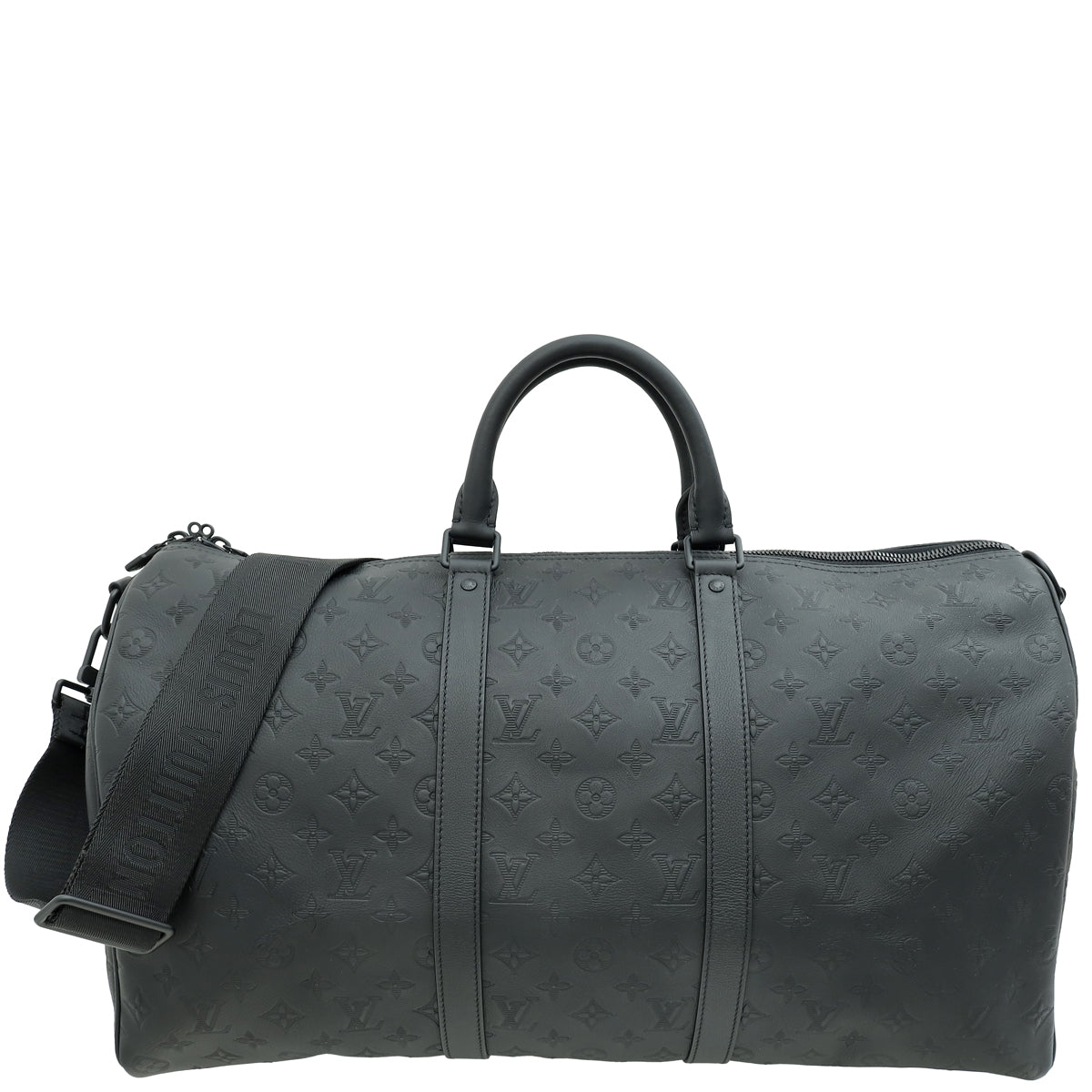 Louis Vuitton Black Monogram Shadow Keepall Bandouliere 50 Bag 