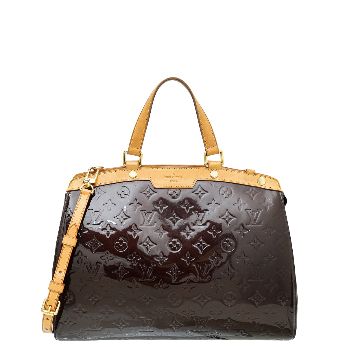 Louis Vuitton Amarante Monogram Vernis and Leather Brea mm Bag