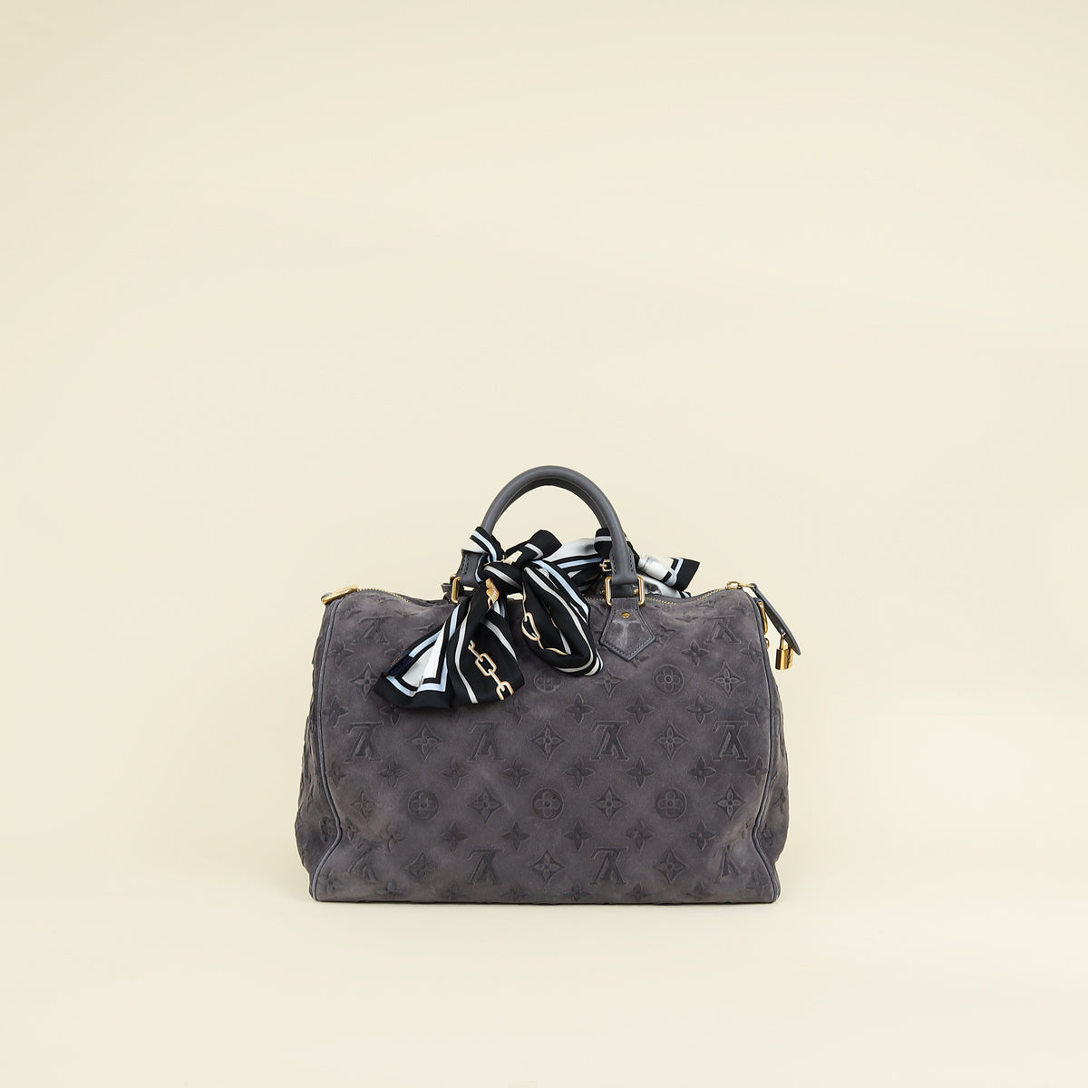 Louis Vuitton Grey Monogram Suede Speedy P9 Bandoulière 40 Bag