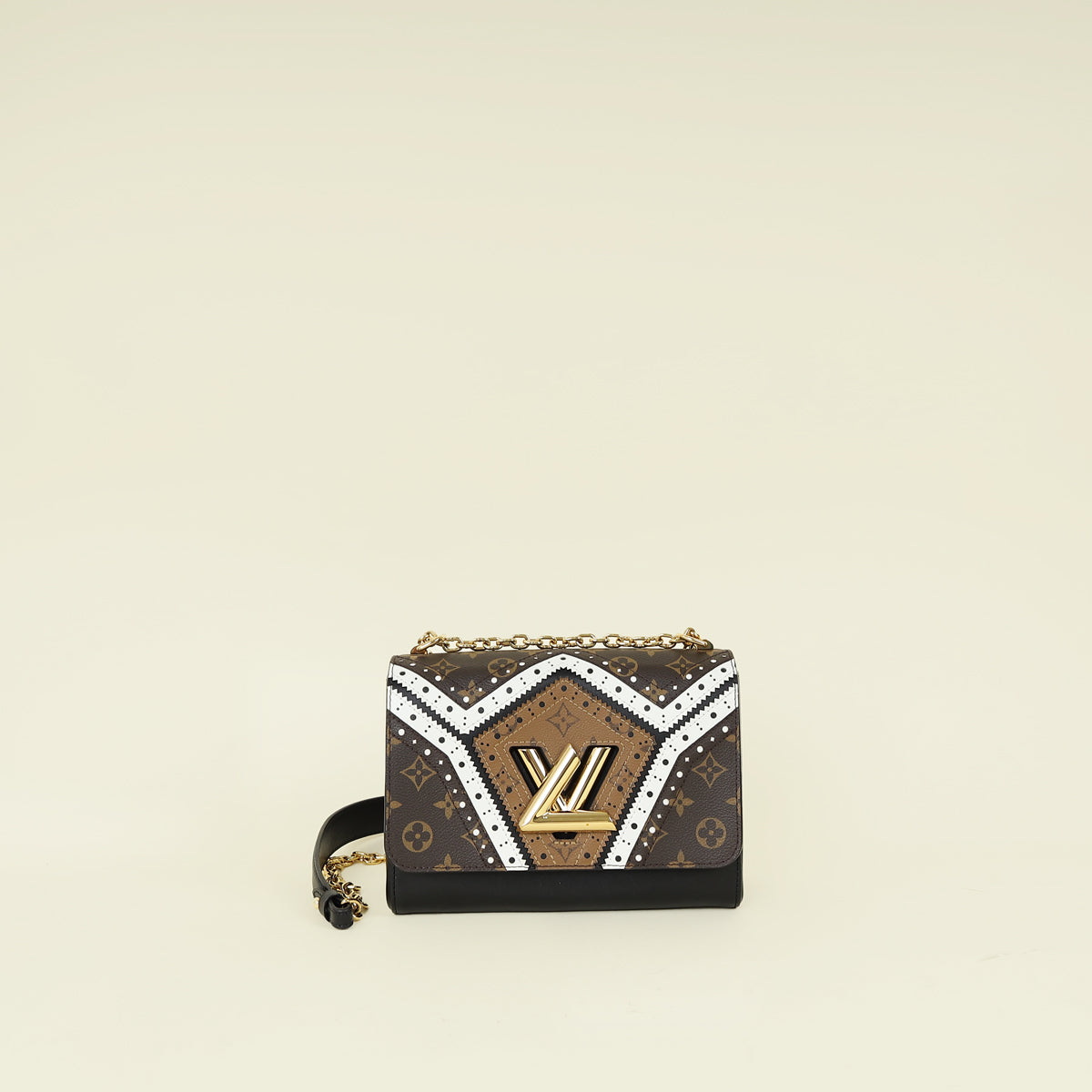 Louis Vuitton Black Veau Satin Monogram Twist MM Bag – THE CLOSET