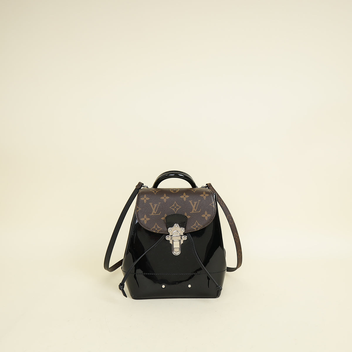 Pre Loved Louis Vuitton Monogram Vernis Leather Backpack with Top Handle and