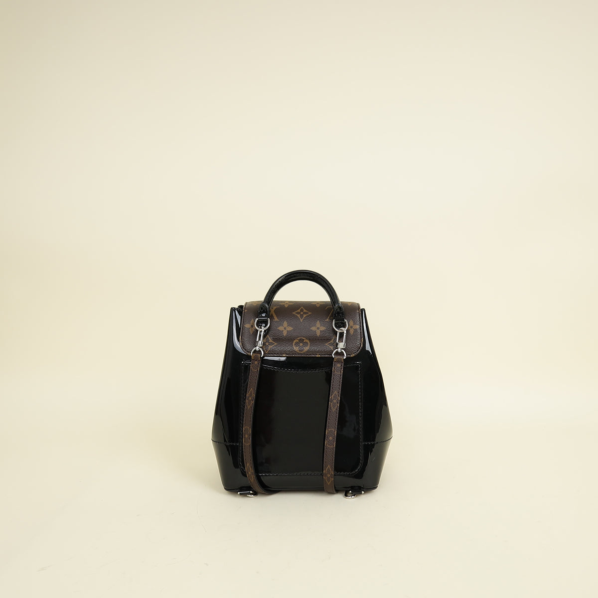 Louis Vuitton Black & White Monogram Vernis Hot Springs Backpack Louis Vuitton Patent Monogram Hot Springs Backpack Black  main image 3
