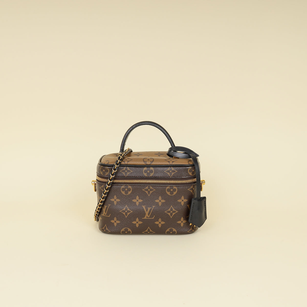 Louis Vuitton バケットバッグ ダークブラウン Louis VUitton Black Monogram Reverse Vanity PM Bag – THE CLOSET