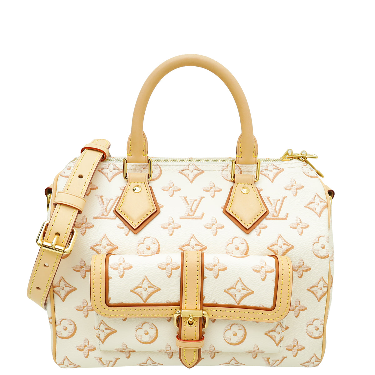 Louis Vuitton Monogram Beige Clair Speedy 25 Bandouliere Bag – THE