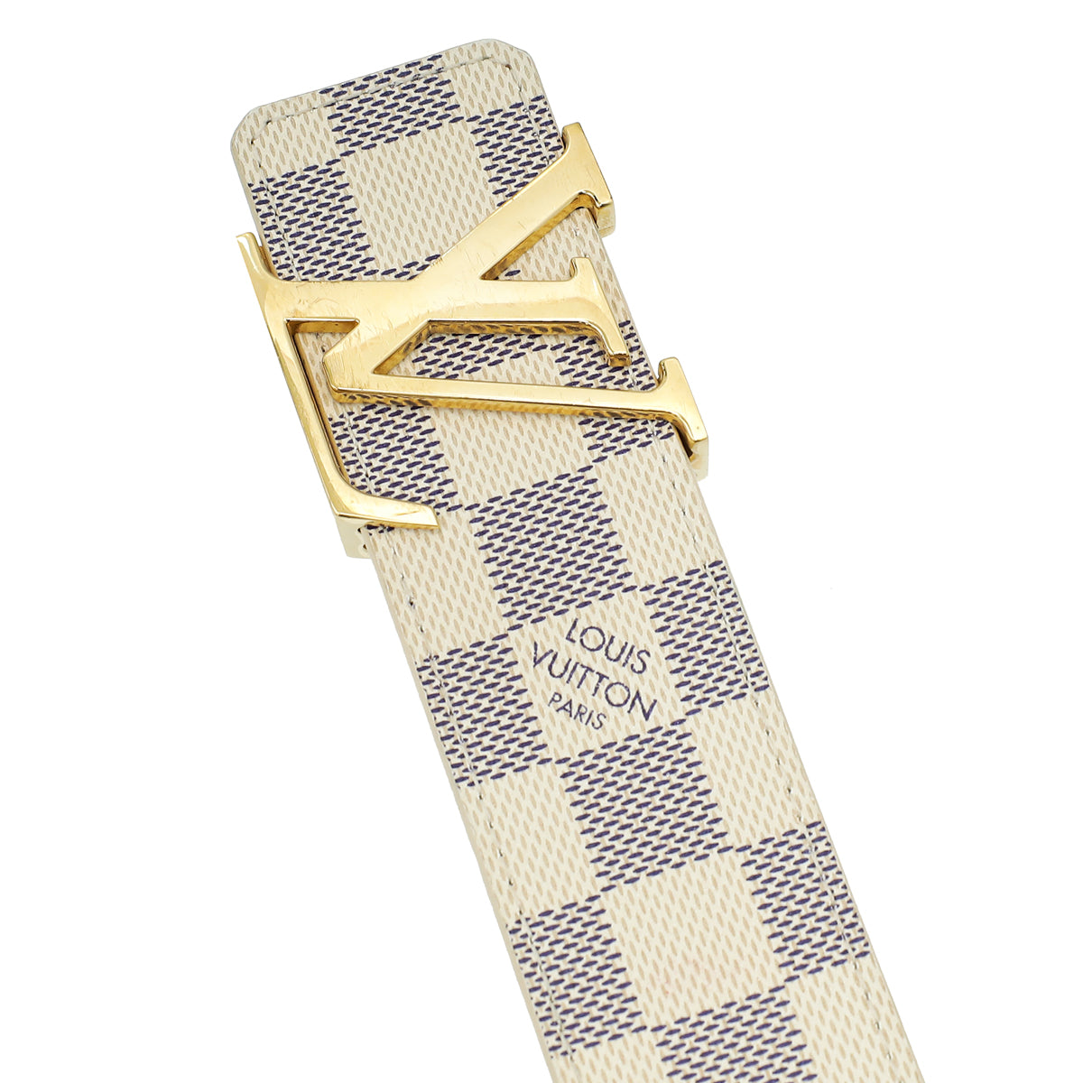 Louis Vuitton Damier Azur LV Initiales 40mm Belt - White/Blue LOUIS VUITTON Damier Azur LV Initiales Belt White main image 3