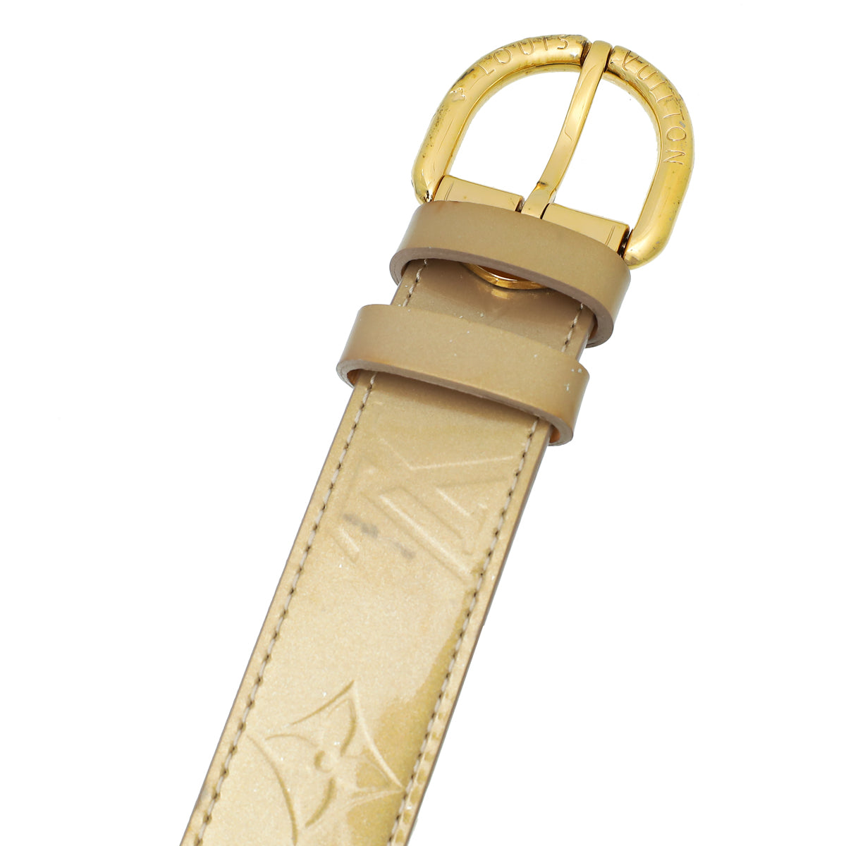 Louis Vuitton Beige Monogram Vernis Ceinture 30mm Belt 36 
