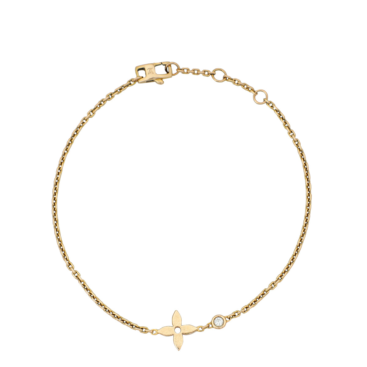 Louis Vuitton 18K Rose Gold Diamond Blossom Chain Bracelet | Pre