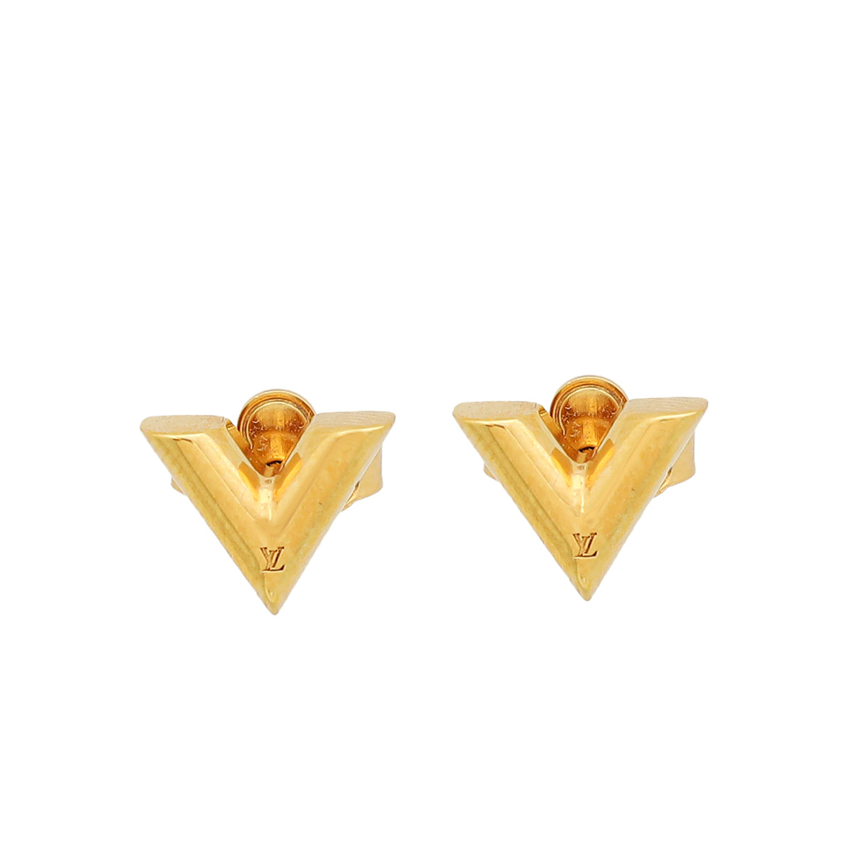 Louis Vuitton Gold Essential V Stud Earrings – THE CLOSET