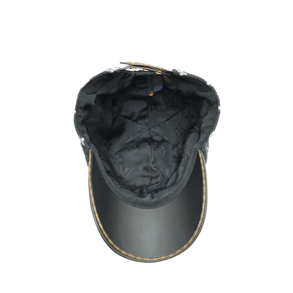 Louis Vuitton Monogram Wool and Leather Carry On Cap Louis Vuitton Black Wool Monogram Chapka Carry On Hat - Shop LV main image 4