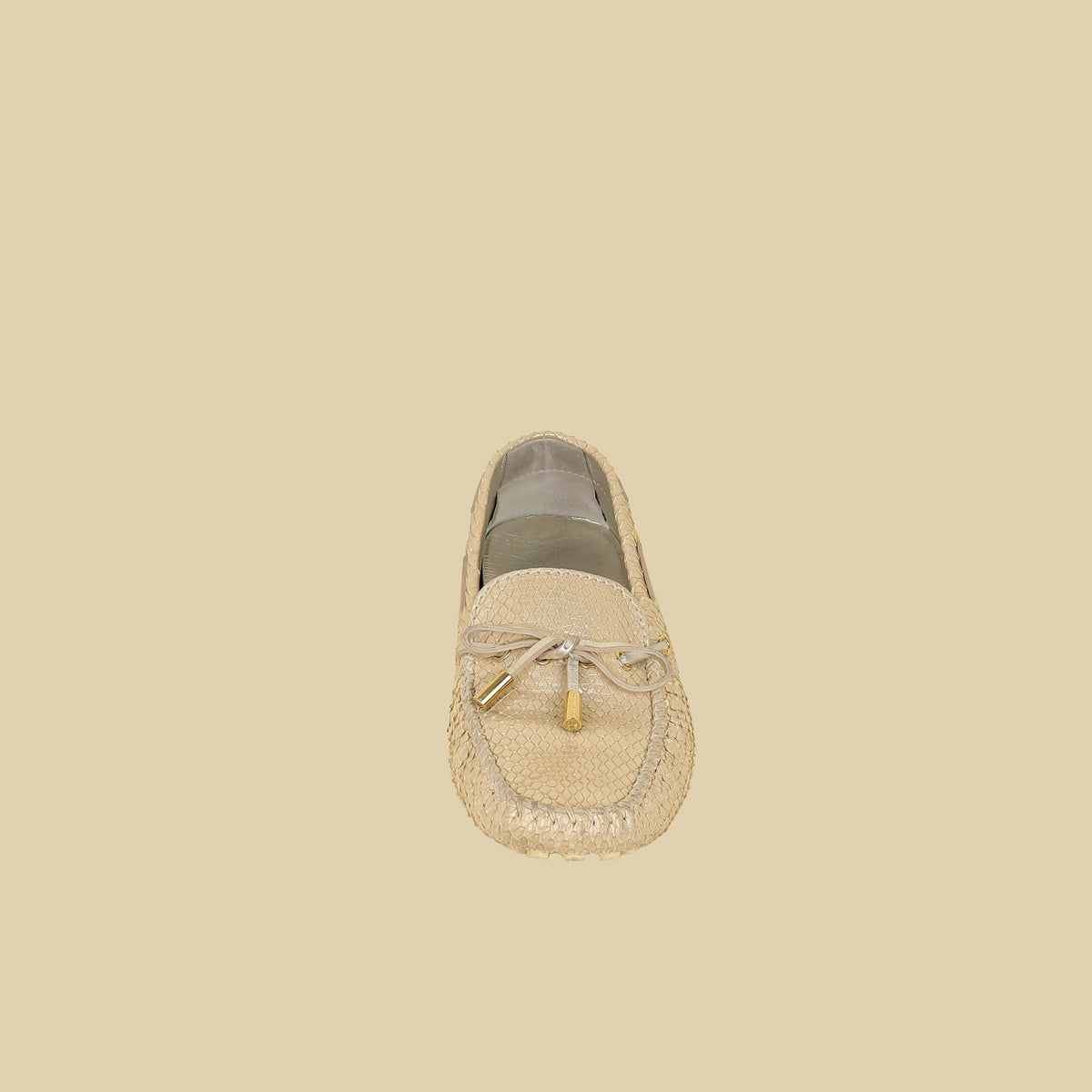 Louis Vuitton Light Gold Python Gloria Flat Loafer 36.5  display picture 1