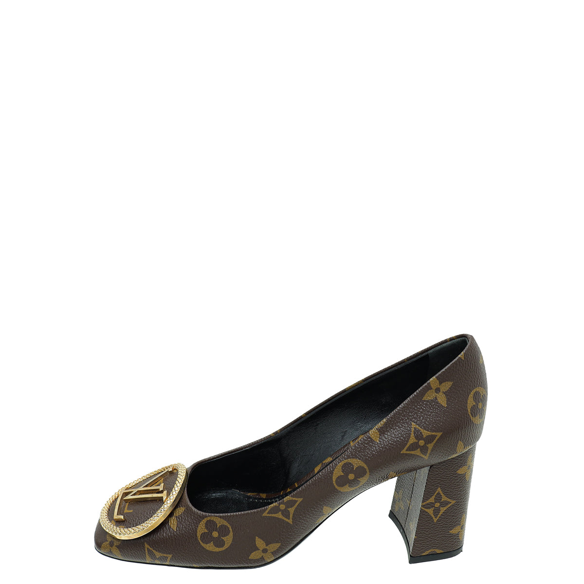 Louis Vuitton Monogram Madeleine Block Heel Pump 37 – THE CLOSET