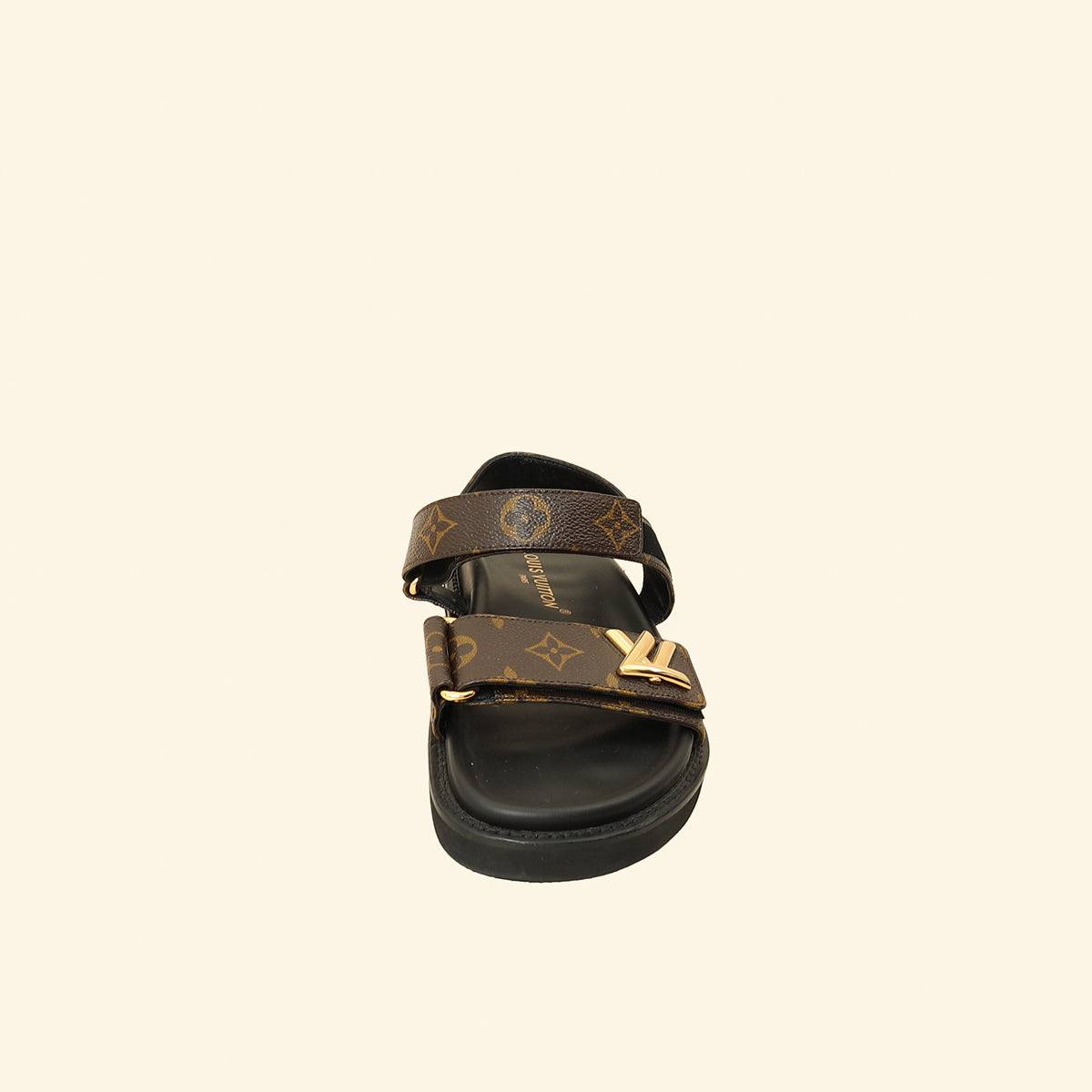 Louis Vuitton Brown Monogram Sunset Comfort Flat Sandal 39 – THE
